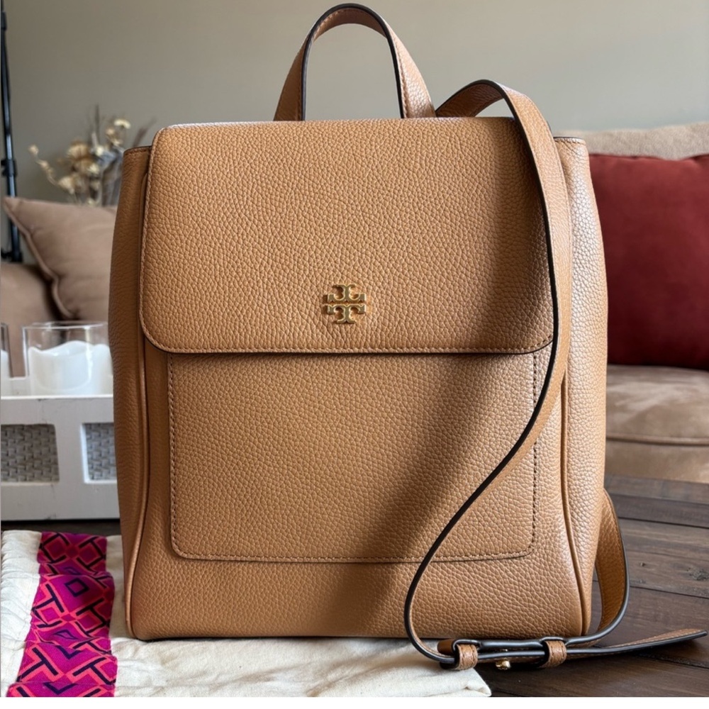 Tory Burch Tan Leather Backpack excellent condition used very little